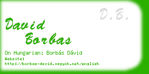 david borbas business card