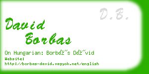 david borbas business card